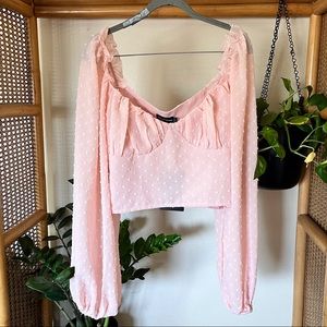NWT Prettylittlething cropped blouse top